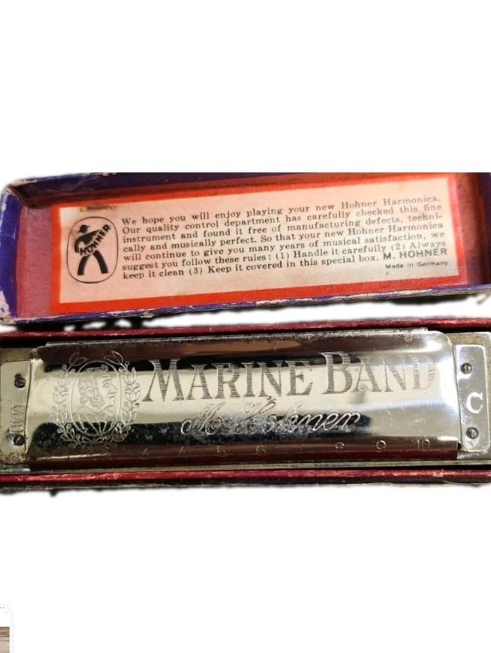 Marine Band Harmonica No. 1896 - Silver Finish M.Hohner